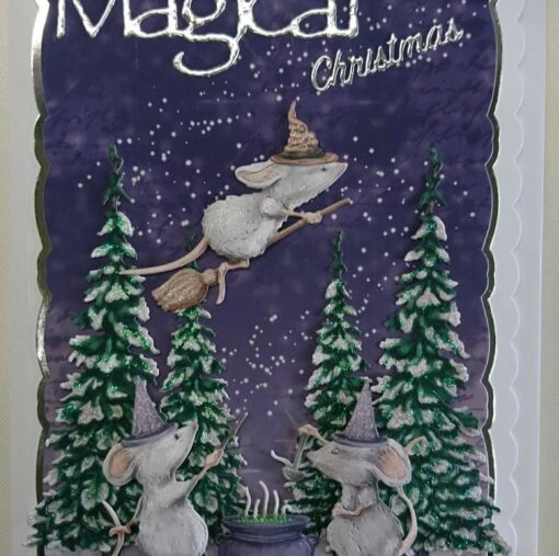 Christmas Homeware & Accessories Shop 54 Christmas Card Have A Magical Christmas Cute Pagan Witch Mice 3D Luxury Handmade