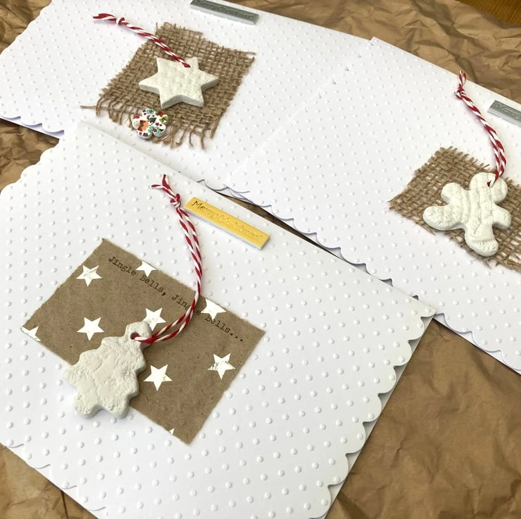 Set Of 3 Hand Made Christmas Card And Decoration 2 Set Of 3 Hand Made Christmas Card And Decoration - Image 2