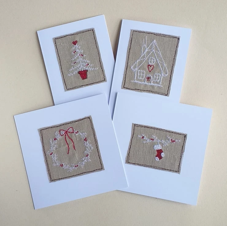 Christmas Cards Set Of Four 1 Christmas Cards Set Of Four