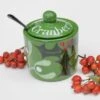 Christmas Holly & Mistletoe Cranberry Sauce Pot - Hand Painted