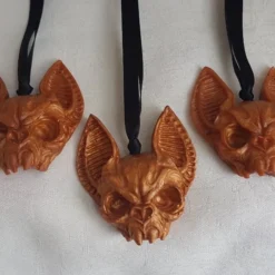 Scary Christmas - Vampire Bat Skull Hanging Decorations - Gold Tones. 17 Scary Christmas - Vampire Bat Skull Hanging Decorations - Gold Tones. -Christmas Homeware & Accessories Shop featureditemlargei 323