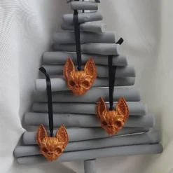 Scary Christmas - Vampire Bat Skull Hanging Decorations - Gold Tones. 18 Scary Christmas - Vampire Bat Skull Hanging Decorations - Gold Tones. -Christmas Homeware & Accessories Shop featureditemlargei 324