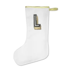 Personalized Christmas Stocking- White Holiday Decoration, Custom Initial Xmas -Christmas Homeware & Accessories Shop featureditemlargei 355