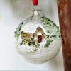 Glass Christmas Bauble, Large Cottage In The Woods Hand Painted Bauble