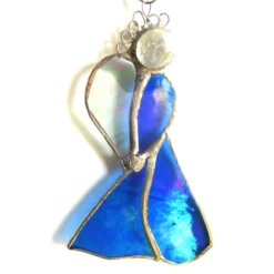 Angel Suncatcher Stained Glass Heart Iridescent Blue Christmas 038 10 Angel Suncatcher Stained Glass Heart Iridescent Blue Christmas 038 -Christmas Homeware & Accessories Shop featureditemlargei 378