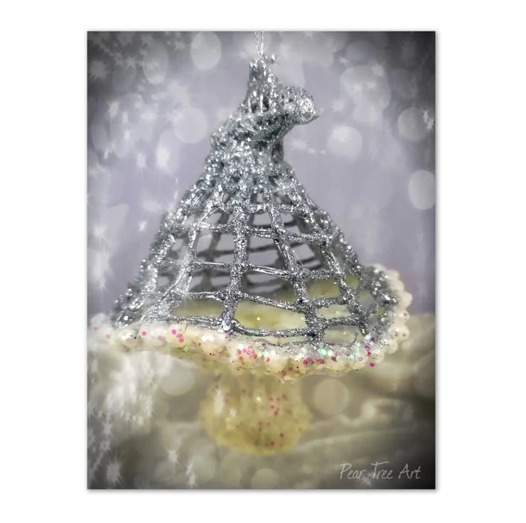 Silver Toadstool Christmas Decoration 2 Silver Toadstool Christmas Decoration - Image 2