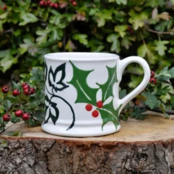 Christmas Holly And Ivy Country Mug - Hand Painted -Christmas Homeware & Accessories Shop featureditemlargei 414