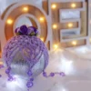 Silver And Lilac Crochet Lace Vintage Style Christmas Bauble, D4