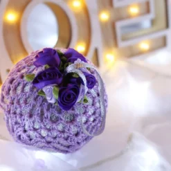 Silver And Lilac Crochet Lace Vintage Style Christmas Bauble, D4 -Christmas Homeware & Accessories Shop featureditemlargei 463