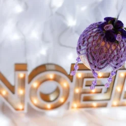Silver And Lilac Crochet Lace Vintage Style Christmas Bauble, D4 -Christmas Homeware & Accessories Shop featureditemlargei 465
