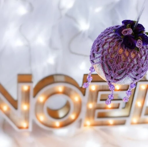Silver And Lilac Crochet Lace Vintage Style Christmas Bauble, D4 -Christmas Homeware & Accessories Shop featureditemlargei 465