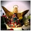 Large: Red Tin Angel Christmas Tree Topper
