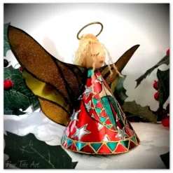 Large: Red Tin Angel Christmas Tree Topper -Christmas Homeware & Accessories Shop featureditemlargei 514