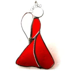 Angel Suncatcher Stained Glass Heart Red Christmas 036 -Christmas Homeware & Accessories Shop featureditemlargei 541