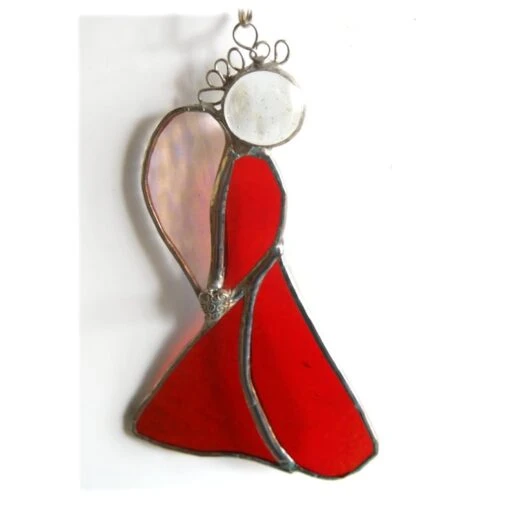 Angel Suncatcher Stained Glass Heart Red Christmas 036 -Christmas Homeware & Accessories Shop featureditemlargei 544