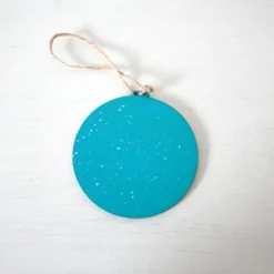 Turquoise Christmas Ornament, Hanging Decoration, Landscape Painting, Cottage -Christmas Homeware & Accessories Shop featureditemlargei 551