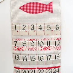 Cat Hanging Christmas Advent Calendar For Storing Small Gifts Or Treats In