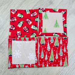 Fun Quilted Christmas Coasters Featuring Tree And Snowflake Designs. -Christmas Homeware & Accessories Shop featureditemlargei 560