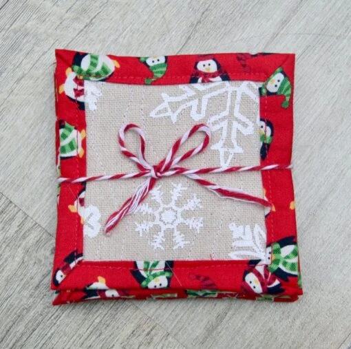 Fun Quilted Christmas Coasters Featuring Tree And Snowflake Designs. -Christmas Homeware & Accessories Shop featureditemlargei 566