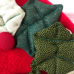 Red Felted Christmas Stocking With Fabric Holly Leaves & Robin Embellishment -Christmas Homeware & Accessories Shop featureditemlargei 569