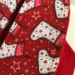 Red Felted Christmas Stocking With Fabric Holly Leaves & Robin Embellishment -Christmas Homeware & Accessories Shop featureditemlargei 571