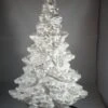 White Ceramic Glittery Xmas Christmas Tree LED Table Lamp Light Decoration.