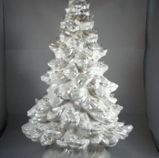 White Ceramic Glittery Xmas Christmas Tree LED Table Lamp Light Decoration. -Christmas Homeware & Accessories Shop featureditemlargei 584