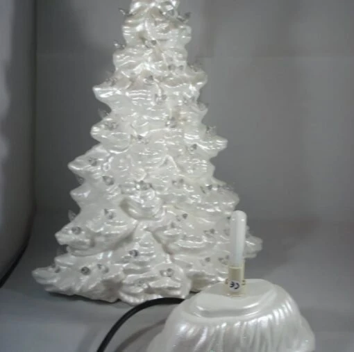 White Ceramic Glittery Xmas Christmas Tree LED Table Lamp Light Decoration. -Christmas Homeware & Accessories Shop featureditemlargei 586