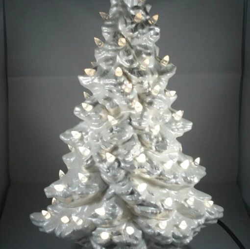 White Ceramic Glittery Xmas Christmas Tree LED Table Lamp Light Decoration. -Christmas Homeware & Accessories Shop featureditemlargei 587