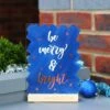Be Merry & Bright Christmas Xmas 15x20cm A5 Acrylic SIGN Home Decor Shop Salon