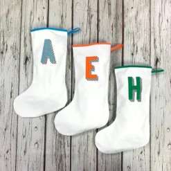 Rainbow Christmas Stocking- Personalised Holiday Decoration, Custom Initial Xmas -Christmas Homeware & Accessories Shop featureditemlargei 613