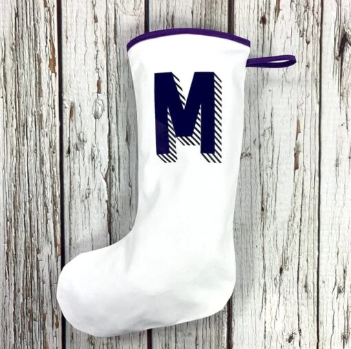 Rainbow Christmas Stocking- Personalised Holiday Decoration, Custom Initial Xmas -Christmas Homeware & Accessories Shop featureditemlargei 615