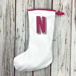 Rainbow Christmas Stocking- Personalised Holiday Decoration, Custom Initial Xmas -Christmas Homeware & Accessories Shop featureditemlargei 616