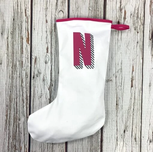 Rainbow Christmas Stocking- Personalised Holiday Decoration, Custom Initial Xmas -Christmas Homeware & Accessories Shop featureditemlargei 616