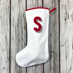 Rainbow Christmas Stocking- Personalised Holiday Decoration, Custom Initial Xmas -Christmas Homeware & Accessories Shop featureditemlargei 617