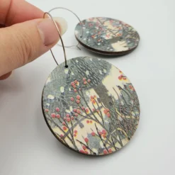 Large Christmas Woodland Berry Earrings