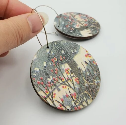 Large Christmas Woodland Berry Earrings
