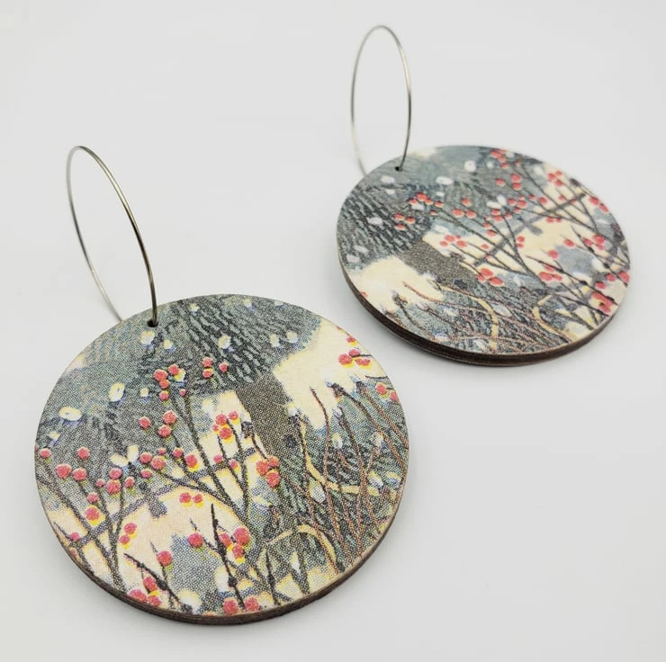 Large Christmas Woodland Berry Earrings 4 Large Christmas Woodland Berry Earrings - Image 4