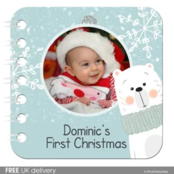 Personalised Baby Board Book 'Festive Bear', Handmade Christmas Toddler Gift -Christmas Homeware & Accessories Shop featureditemlargei 636