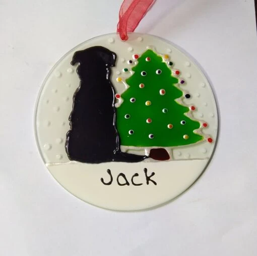 Rottweiler Christmas Sun Catcher Decoration.