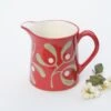 Christmas Red Mistletoe Milk Jug - Hand Painted