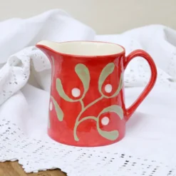 Christmas Red Mistletoe Milk Jug - Hand Painted -Christmas Homeware & Accessories Shop featureditemlargei 642