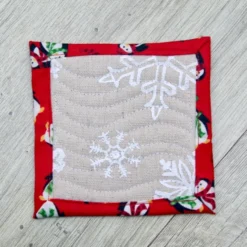 Set Of Four Quilted Christmas Coasters With Santa, Snowmen, Trees And Snowflakes -Christmas Homeware & Accessories Shop featureditemlargei 655