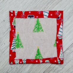 Set Of Four Quilted Christmas Coasters With Santa, Snowmen, Trees And Snowflakes -Christmas Homeware & Accessories Shop featureditemlargei 656