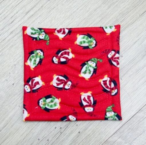 Set Of Four Quilted Christmas Coasters With Santa, Snowmen, Trees And Snowflakes -Christmas Homeware & Accessories Shop featureditemlargei 657