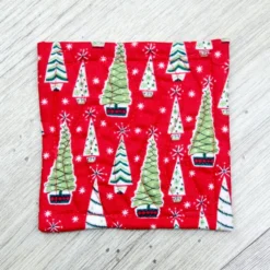 Set Of Four Quilted Christmas Coasters With Santa, Snowmen, Trees And Snowflakes -Christmas Homeware & Accessories Shop featureditemlargei 658