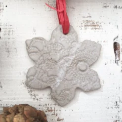 Christmas Decoration, Pottery And Driftwood, Snowflake Decoration -Christmas Homeware & Accessories Shop featureditemlargei 677