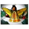 Large: Yellow Tin Angel Christmas Tree Topper