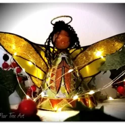 Large: Yellow Tin Angel Christmas Tree Topper -Christmas Homeware & Accessories Shop featureditemlargei 700