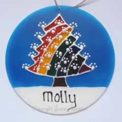 Rainbow Christmas Tree Pet Memorial Sun Catcher Decoration. Christmas Decoration
